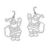 109943, CHRISTMAS CUTOUT SANTA CLAUS DANGLE EARRING