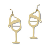 109944, CHRISTMAS SANTA HAT WINE GLASS EARRING