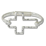 109952, HAMMERED CUTOUT CROSS BANGLE BRACELET