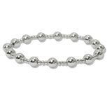 109959, STAINLESS STEEL BALL BEADED STRETCH BRACELET