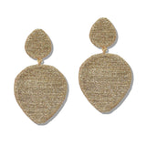 109960, THREAD TEXTURED METALLIC TEARDROP DANGLE EARRING