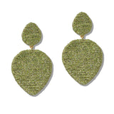 109960, THREAD TEXTURED METALLIC TEARDROP DANGLE EARRING