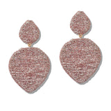 109960, THREAD TEXTURED METALLIC TEARDROP DANGLE EARRING