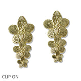 109967, TEXTURED FLOWER CLIP ON EARRING