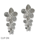 109967, TEXTURED FLOWER CLIP ON EARRING
