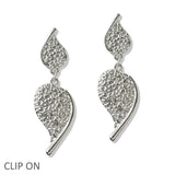 109971, TEXTURED TEARDROP DANGLE CLIP ON EARRING