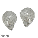 109972, TEXTURED SWIRL CLIP ON STATEMENT EARRING