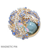 109978, LEAF VINES BUMBLE BEE ENAMEL MAGNETIC PIN BROOCH
