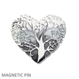 109980, HEART TREE OF LIFE MAGNETIC PIN BROOCH