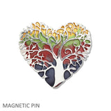 109980, HEART TREE OF LIFE MAGNETIC PIN BROOCH