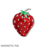 109982, ENAMEL STRAWBERRY MAGNETIC PIN BROOCH