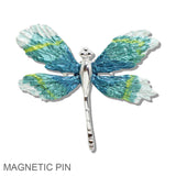 109984, ENAMEL DRAGONFLY MAGNETIC PIN BROOCH