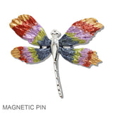 109984, ENAMEL DRAGONFLY MAGNETIC PIN BROOCH