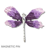 109984, ENAMEL DRAGONFLY MAGNETIC PIN BROOCH