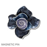 109985, ENAMEL FLOWER MAGNETIC PIN BROOCH