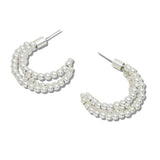 109986, TRIPLE LAYERED BEADED HOOP EARRING