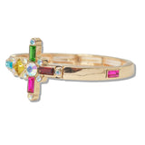 109988, RHINESTONE ACCENT CROSS STRETCH BRACELET