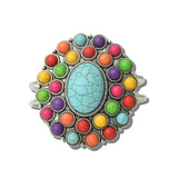 Western Stone Cluster Hinged Bracelet – Silver Burnished/Multi · SB1080SBMUL_SW 10