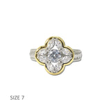 14K Gold Plated Two Tone CZ Quatrefoil Ring – 7 · K2368C-7_MX 10