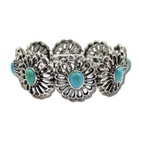 Western Openwork Stone Stretch Bracelet – Silver Burnished/Turquoise · BB04466-SBTQ_MO 10