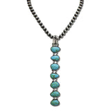 Western Stone Linked Drop Necklace – Silver Burnished/Turquoise · AN5599-SBTQ_MO 10