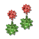 Christmas Gift Bow Drop Earrings – Red/Green · EJ20260-3_JOY 10