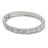 110000, 14K GOLD PLATED CLOVER CUBIC ZIRCONIA DESIGNER INSPIRED BRACELET