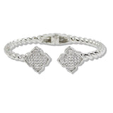 110001, 14K GOLD PLATED PAVE CUBIC ZIRCONIA CLOVER DESIGNER INSPIRED BRACELET