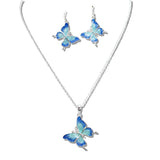 110007, BUTTERFLY ENAMEL PENDANT NECKLACE