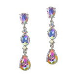 110011, GEOMETRIC RHINESTONE DROP DANGLE EARRING