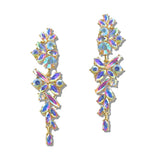 110012, MULTI SHAPED RHINESTONE EVENING DANGLE EARRING
