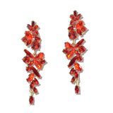 110012, MULTI SHAPED RHINESTONE EVENING DANGLE EARRING