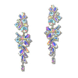 110012, MULTI SHAPED RHINESTONE EVENING DANGLE EARRING
