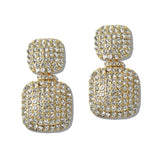 110016, PAVE CRYSTAL GEOMETRIC DANGLE EARRING