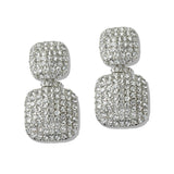 110016, PAVE CRYSTAL GEOMETRIC DANGLE EARRING