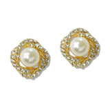 110017, PEARL ACCENT CRYSTAL RHINESTONE STUD EARRING
