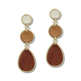 110020, SOFT SUEDE ACCENT GEOMETRIC DROP DANGLE EARRING