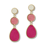 110020, SOFT SUEDE ACCENT GEOMETRIC DROP DANGLE EARRING