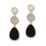 110020, SOFT SUEDE ACCENT GEOMETRIC DROP DANGLE EARRING