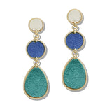 110020, SOFT SUEDE ACCENT GEOMETRIC DROP DANGLE EARRING