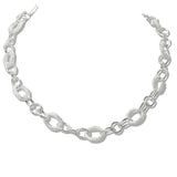 110023, TEXTURED LINK CHAIN NECKLACE