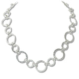 110024, HAMMERED ROUND LINK CHAIN NECKLACE