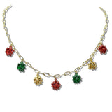110029, CHRISTMAS BOW CHARM NECKLACE
