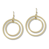 110034, TEXTURED DOUBLE ROUND DANGLE EARRING