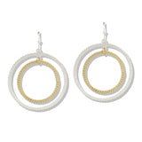 110034, TEXTURED DOUBLE ROUND DANGLE EARRING