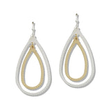 110035, TEXTURED DOUBLE TEARDROP DANGLE EARRING