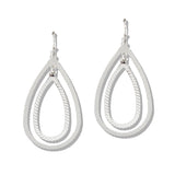 110035, TEXTURED DOUBLE TEARDROP DANGLE EARRING