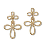 110039, TWISTED LOOP FLORAL DROP EARRING