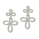 110039, TWISTED LOOP FLORAL DROP EARRING