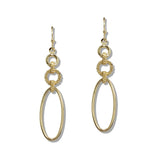 110043, GEOMETRIC OVAL DROP DANGLE EARRING